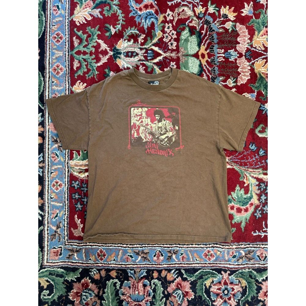 Vintage Jimi Hendrix Y2K Hybrid Tees Brown T-shirt Size X-Large* Band Shirt Tee
